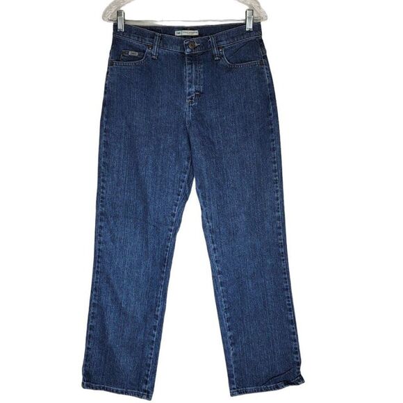 Lee Women's Relaxed Straight Leg Jeans Size 29 Medium Wash Blue Denim - Picture 1 of 9